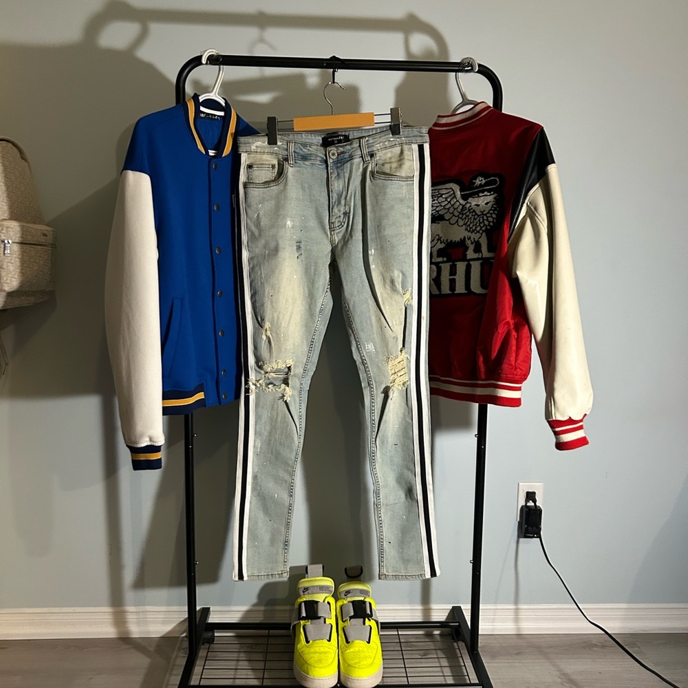 Serenede “GODSPEED” Striped Jeans